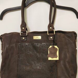 New with Tags - Levogue Brown Genuine Leather Boho Medium Bag Purse Elegant